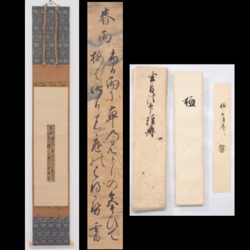 #細川幽斎　#大倉汲水極札　#掛軸　#軸　#短冊　#和歌　#熊本　#肥後　#武将　#歌人