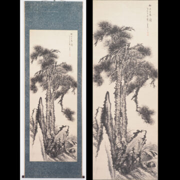 #佐々布篁石　#軸　#掛軸　#日本画　#老松図　#松　#熊本　#肥後　#文政　#画賛　#渡鹿庵