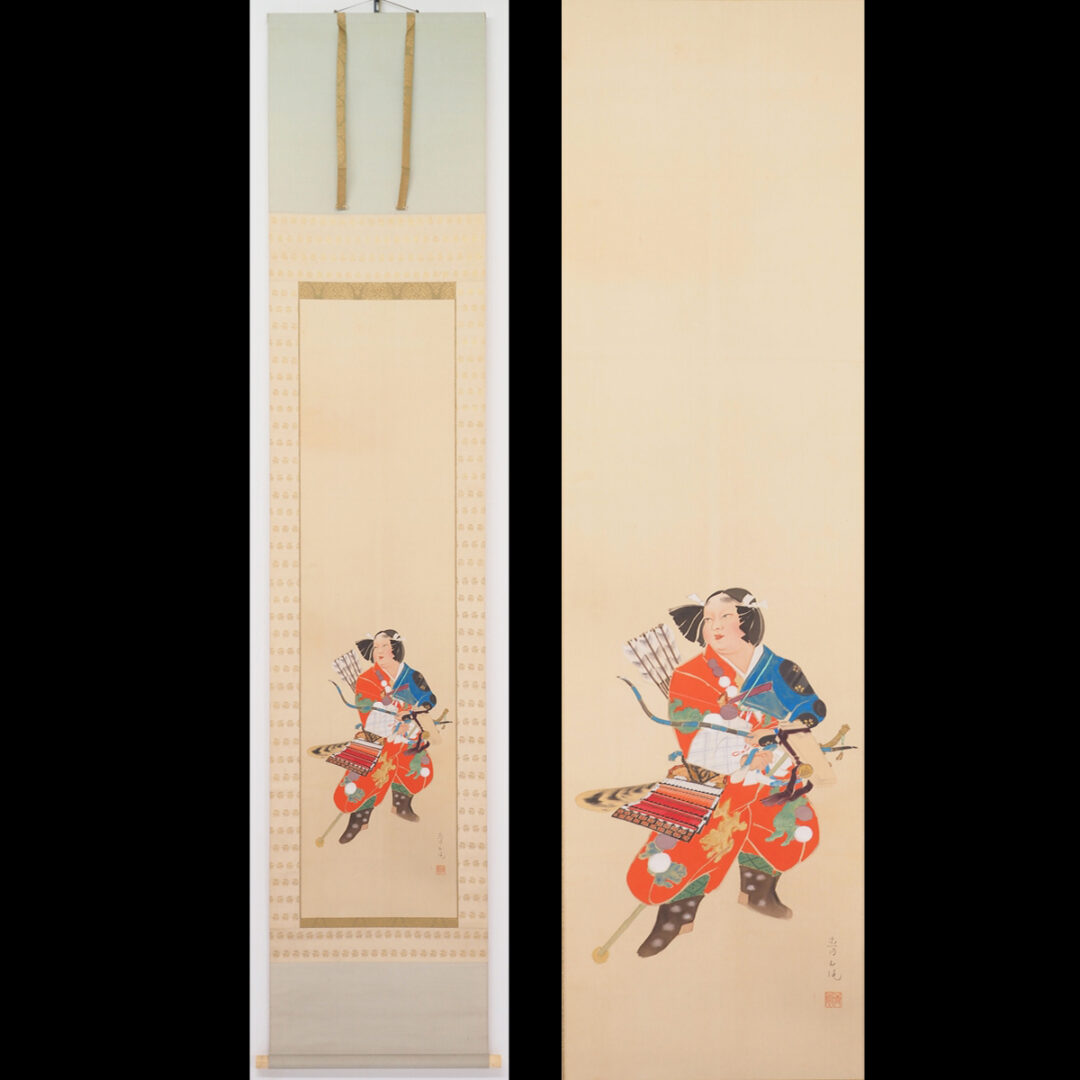 #福岡青嵐　#軸　#掛軸　#日本画　#人物　#将軍　#武者図　#人物画　#熊本　#肥後　#大阪美術学校　#渡鹿庵のトップイメージ