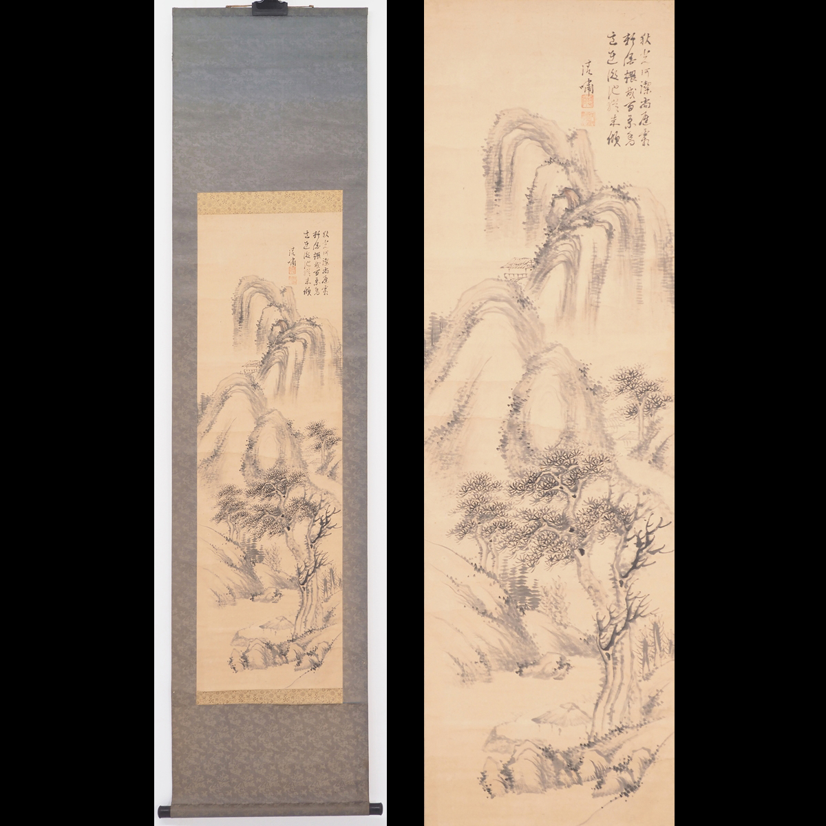 竹富清嘯 #軸 #掛軸 #日本画 #水墨山水画 #風景画 #熊本 #肥後